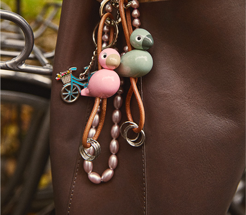 Kay Bojesen Fugle nøglering grøn 4,5 cm