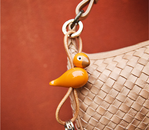 Kay Bojesen Fugle nøglering orange 4,5 cm