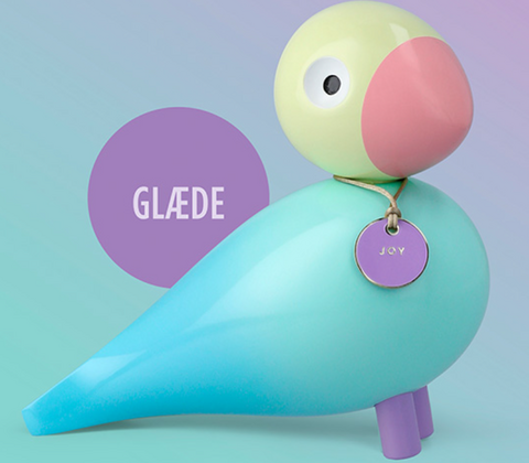 Kay Bojesen Story Birds Glæde sangfugl lyseblå H15,5 cm