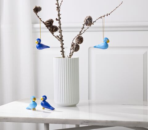 Kay Bojesen Liliput vinterfugle blå H 6 cm