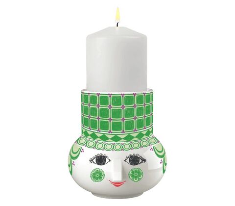 Bjørn Wiinblad Olga bloklysestage H12 cm grøn