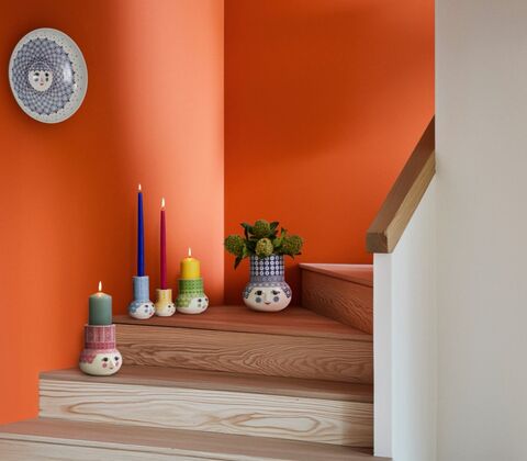 Bjørn Wiinblad Olga bloklysestage H12 cm grøn