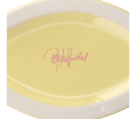 Bjørn Wiinblad Nina vase gul H22 cm