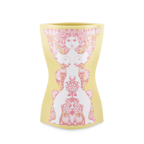 Bjørn Wiinblad Nina vase gul H22 cm