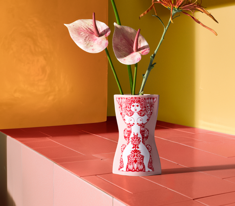 Bjørn Wiinblad Nina vase pink H16,5 cm