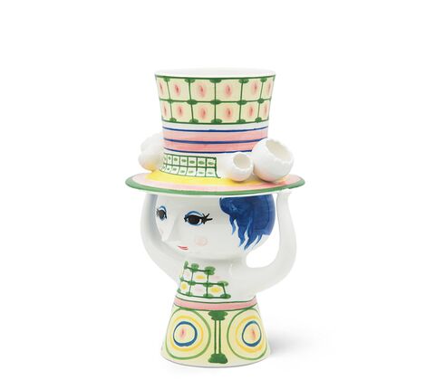 Bjørn Wiinblad Lady with hat vase grøn 24,5 cm 