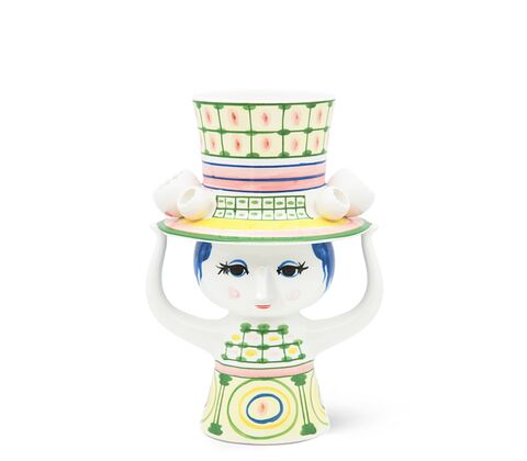 Bjørn Wiinblad Lady with hat vase grøn 24,5 cm 