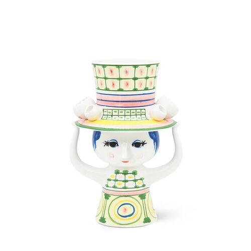 Bjørn Wiinblad Lady with hat vase grøn 24,5 cm 