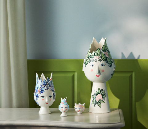 Bjørn Wiinblad Titania vase blå H25 cm