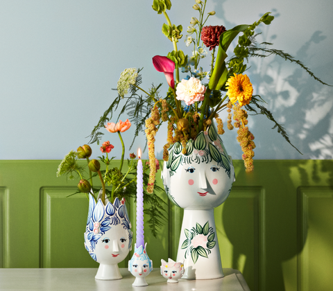 Bjørn Wiinblad Titania vase blå H25 cm