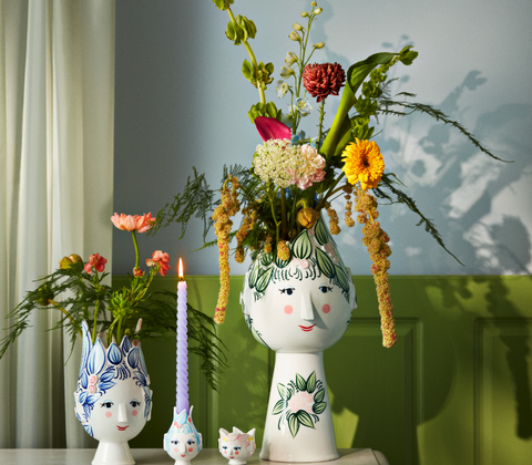 Bjørn Wiinblad Titania vase blå H25 cm