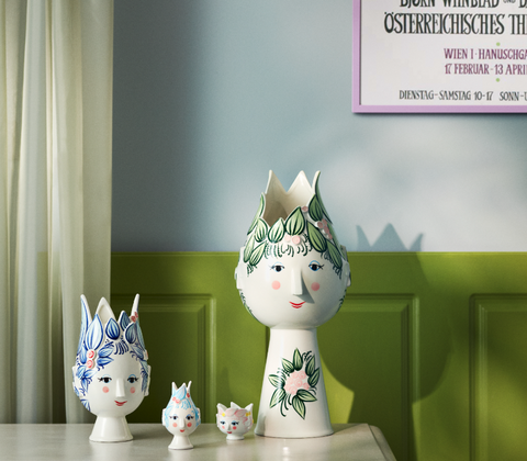 Bjørn Wiinblad Titania vase blå H25 cm