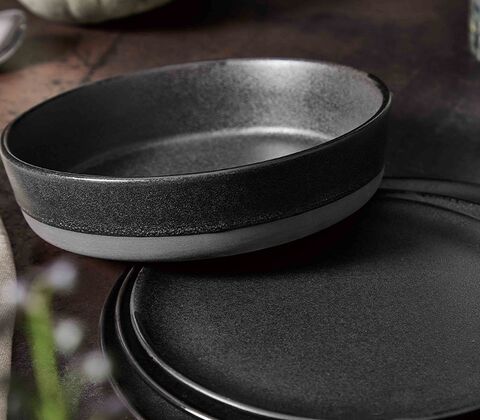 Aida RAW Titanium Black suppetallerken Ø 19,4 cm