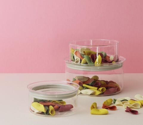 RIG-TIG STORE-IT opbevaringsglas med låg grå 0,4 liter