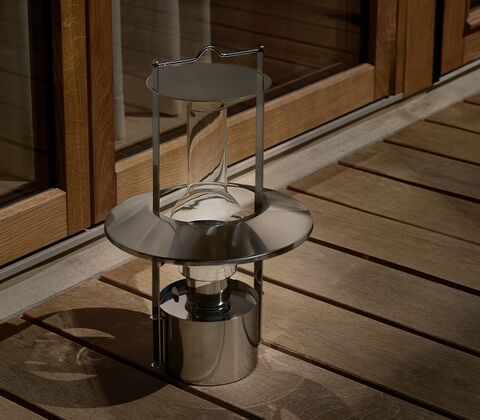 Stelton EM Portable LED skibslampe stål H 43 cm