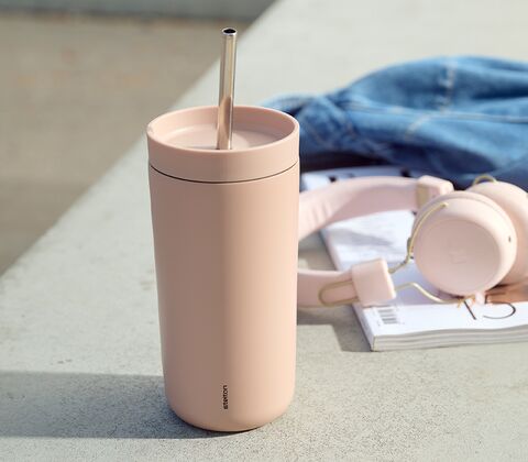 Stelton To Go Sip termokop med sugerør lyng 0,4 liter