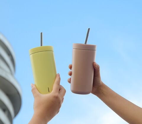 Stelton To Go Sip termokop med sugerør lyng 0,4 liter