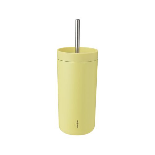 Stelton To Go Sip termokop med sugerør lysegul 0,4 liter
