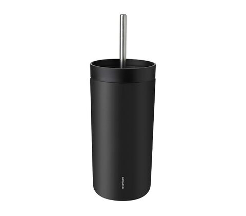 Stelton To Go Sip termokop med sugerør sort 0,4 liter