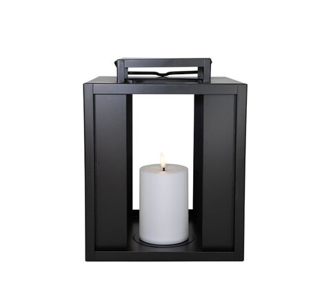 Cozzy metal lanterne med LED lys sort