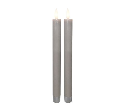 Cozzy LED stagelys grå 22,5 cm 2 stk. 