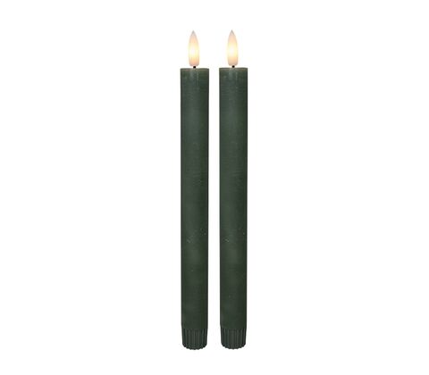 Cozzy LED stagelys grøn 22,5 cm 2 stk.