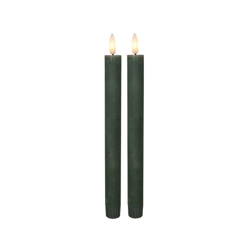 Cozzy LED stagelys grøn 22,5 cm 2 stk.