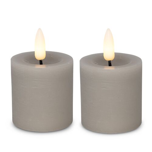 Cozzy LED bloklys Ø 4,8 x H 5 cm 2 stk. grå
