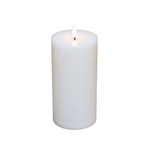 Cozzy LED bloklys Ø 10 x H 15 cm hvid