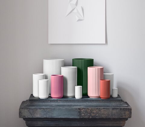 Lyngby porcelæn vase mørk grøn H 31 cm 