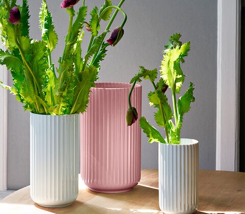 Lyngby Porcelæn vase rosa H 25 cm 