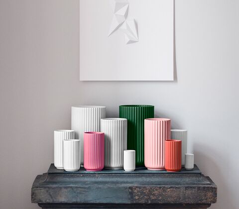 Lyngby Porcelæn vase rosa H 25 cm 