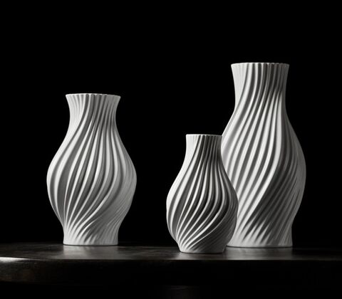 Lyngby Porcelæn Twist vase hvid H18 cm