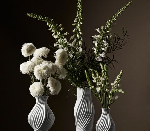 Lyngby Porcelæn Twist vase hvid H18 cm