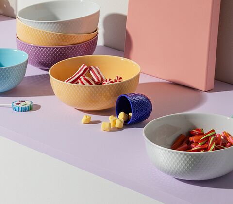 Lyngby Porcelæn Rhombe Color skål hvid Ø15,5 cm