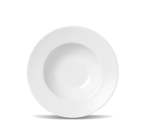 Lyngby Porcelæn Rhombe dyb tallerken hvid 24,5 cm