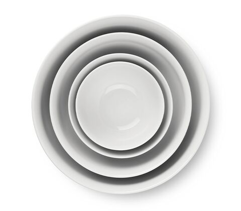 Lyngby Porcelæn Rhombe skålesæt hvid 4 stk.