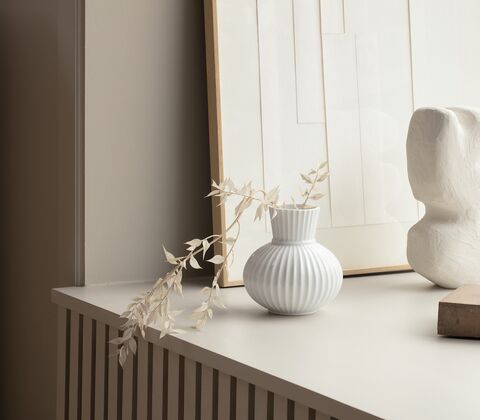 Lyngby Porcelæn Tura vase hvid 14,5 cm