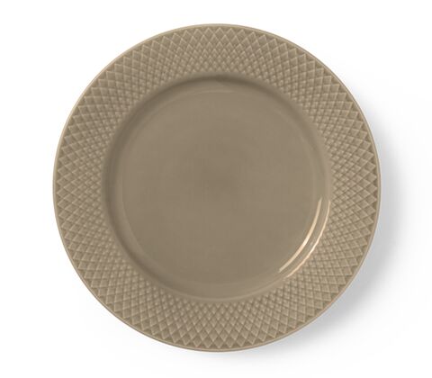 Lyngby Porcelæn Rhombe Earth frokosttallerken 23 cm clay