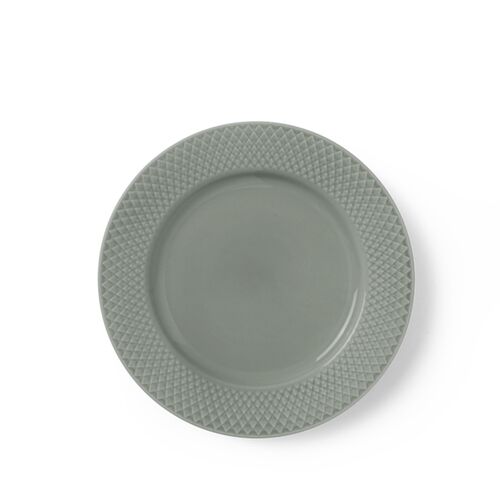 Lyngby Porcelæn Rhombe Earth frokosttallerken 21 cm moss