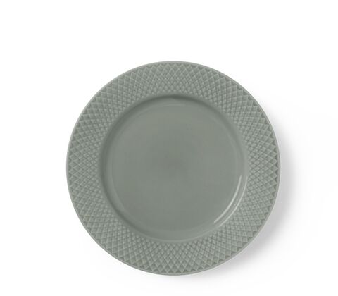Lyngby Porcelæn Rhombe Earth frokosttallerken 21 cm moss