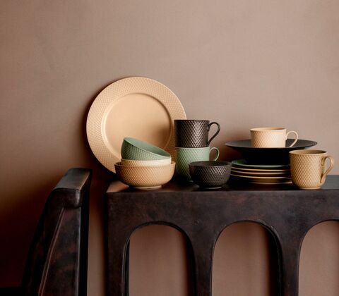 Lyngby Porcelæn Rhombe Earth skål Ø11 cm slate