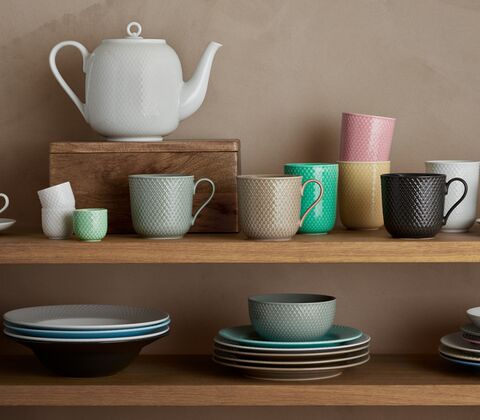 Lyngby Porcelæn Rhombe Earth krus med hank 39 cl slate