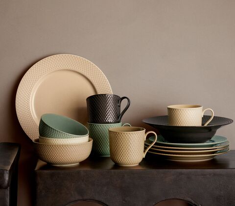 Lyngby Porcelæn Rhombe Earth krus med hank 39 cl marble