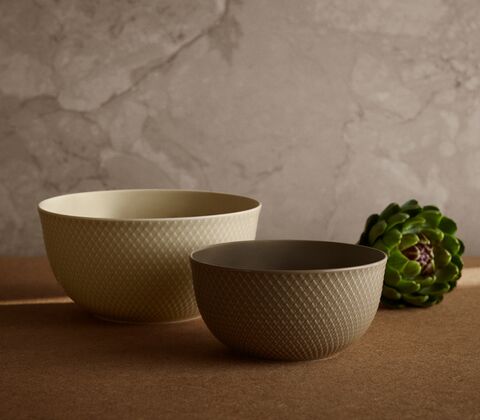 Lyngby Porcelæn Rhombe Earth skål clay Ø 17,5 cm