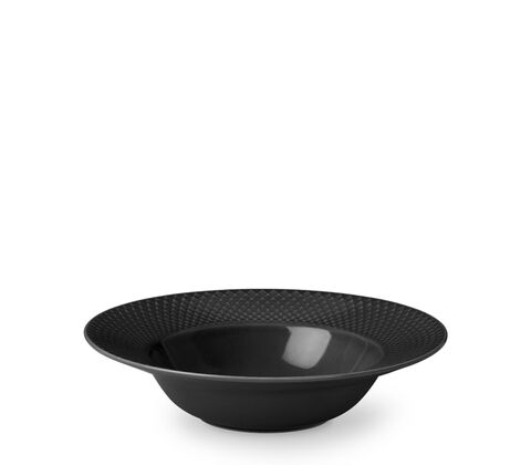 Lyngby Porcelæn Rhombe Earth dyb tallerken slate Ø 24,5 cm