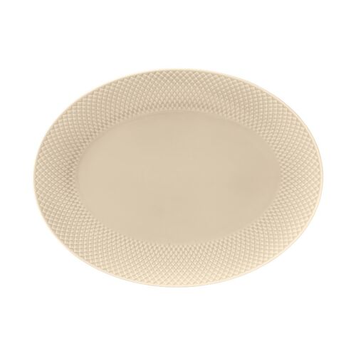 Lyngby Porcelæn Rhombe Earth ovalt serveringsfad 35x26,5 cm