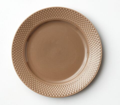 Lyngby Porcelæn Rhombe Earth frokosttallerken clay 2 stk. Ø 23 cm