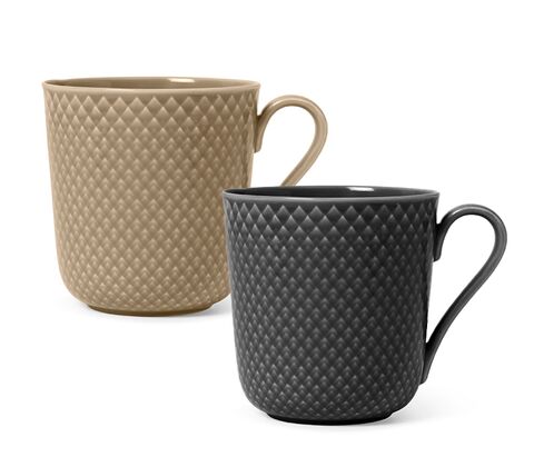 Lyngby Porcelæn Rhombe Earth krus clay/slate 2 stk. 39 cl 