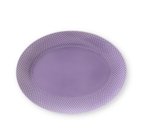 Lyngby Porcelæn Rhombe Color fad lilla 35 cm